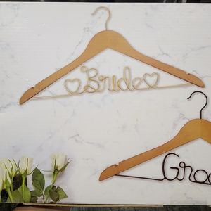 Badgley Mischka Wedding Dress Suit Hanger Bride Groom Metal Writing Wedding Gift